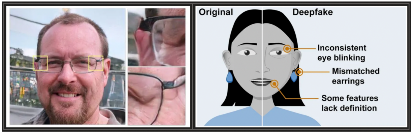 Forensic markers on manipulated faces and deepfake tells
